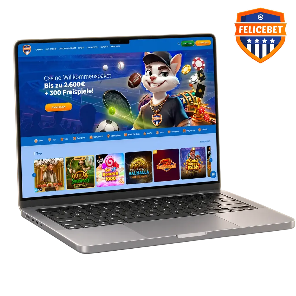 Felicebet Deutschland: Online Casino und Sportwetten mit Willkommensbonus, Live Casino, Live-Wetten und Cybersport