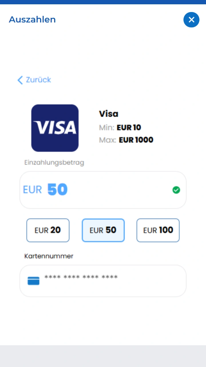 Geben Sie bei Felicebet Ihren gewünschten Auszahlungsbetrag für Ihre Gewinne ein.